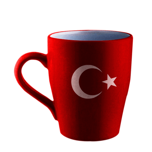 Ayyıldız Kupa - Promosyon Türk Bayrağı - Kırmızı Kupa Bardak Seramik