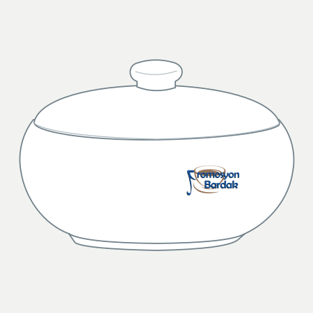 Abant Lidded Serving Bowl – schematic logo on the exterior wall, right position