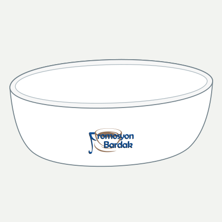 Ağva Oval Serving Bowl – schematic logo on the exterior wall, outer front