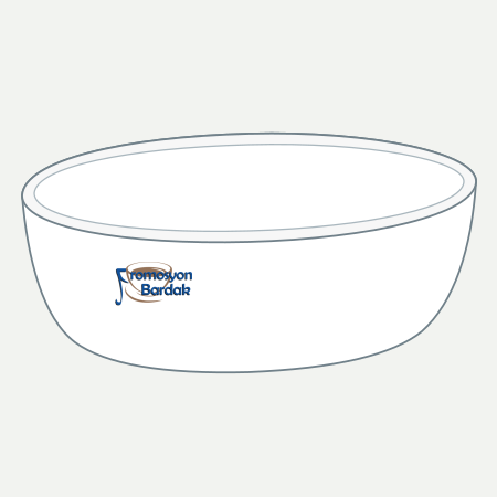 Ağva Oval Serving Bowl – schematic logo on the exterior wall, left position