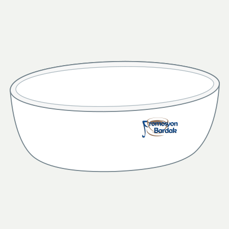 Ağva Oval Serving Bowl – schematic logo on the exterior wall, right position