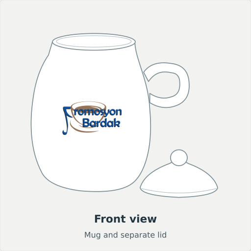 Akçakoca: Front view, Mug and separate lid