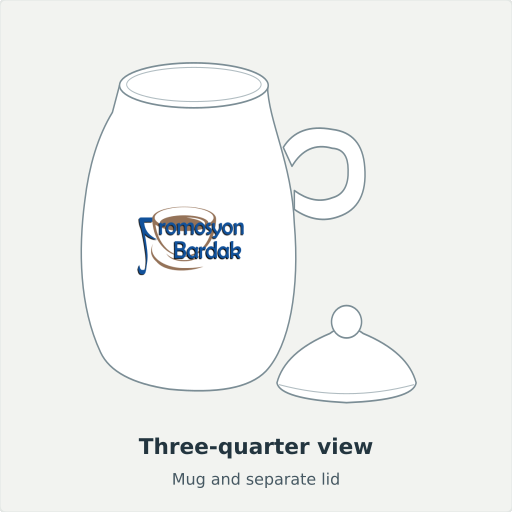 Akçakoca: Three-quarter view, Mug and separate lid