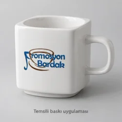 Akçay Kare Gövdeli Yuvarlak İç Hazneli Porselen Kupa
