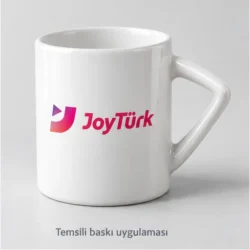 Akseki Triangle-Handle Bone Porcelain Mug — gallery view 2