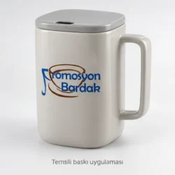 Akyaka Kulplu Kapaklı Seramik Kupa