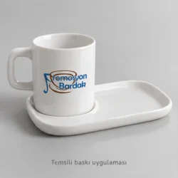 Akyazı Porselen Kupa ve İkram Tabağı Seti