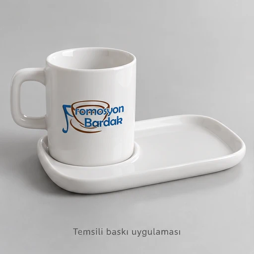 Akyazi Porcelain Mug and Snack Tray Set