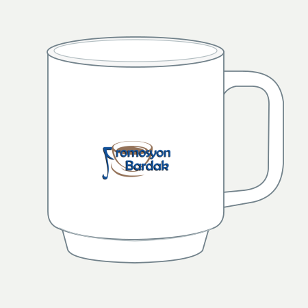 Assos Stepped-Base Porcelain Mug – schematic logo on the exterior wall, outer front