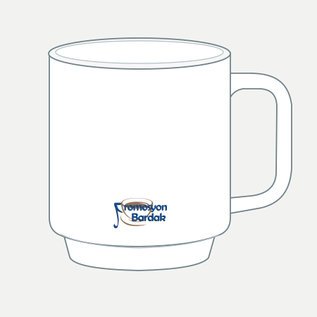 Assos Stepped-Base Porcelain Mug – schematic logo on the exterior wall, lower position