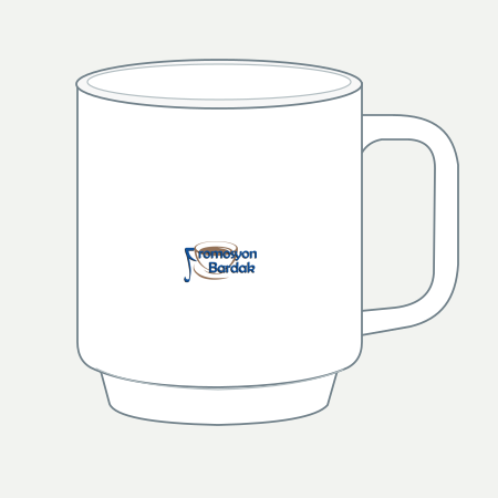 Assos Stepped-Base Porcelain Mug – schematic logo on the exterior wall, smaller logo