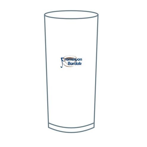 Bebek Glass Tumbler: schematic smaller placement example with the Promosyon Bardak logo