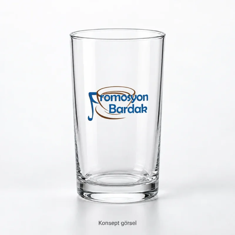 Promosyon Bardak logosuyla Bebek cam su ve meşrubat bardağı konsept görseli
