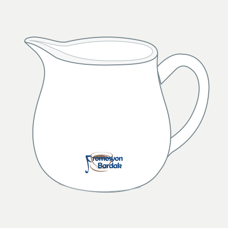 Bodrum Porcelain Milk Jug – schematic logo on the exterior wall, lower position