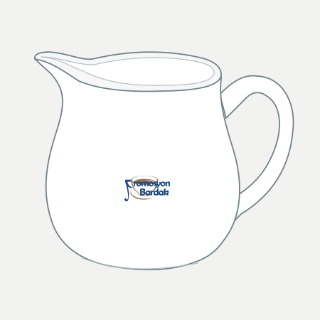 Bodrum Porcelain Milk Jug – schematic logo on the exterior wall, smaller logo