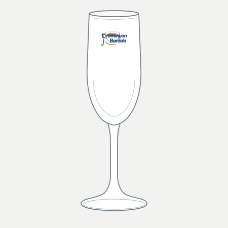 Çandarlı Slender Glass Flute – schematic logo on the exterior wall, higher position