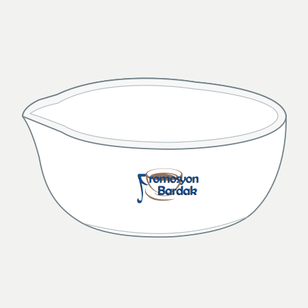 Dalyan Pouring Tasting Bowl – schematic logo on the exterior wall, outer front