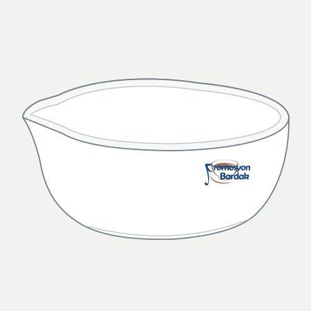 Dalyan Pouring Tasting Bowl – schematic logo on the exterior wall, right position