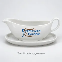 Fethiye Porcelain Sauce Boat with Stand — gallery view 1