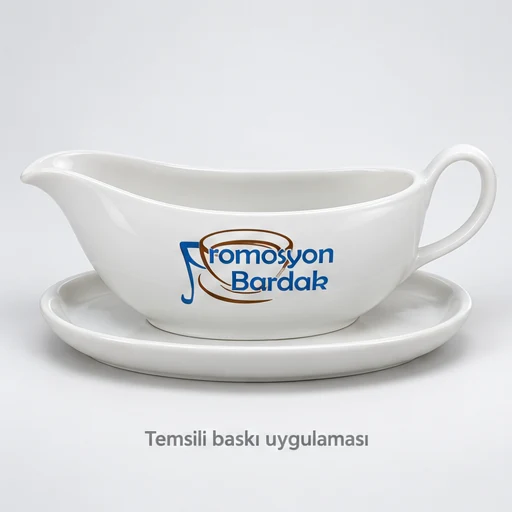Fethiye Porcelain Sauce Boat with Stand