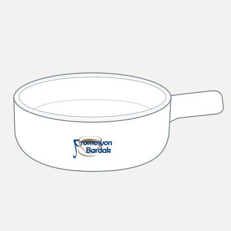 Göreme Handled Serving Dish – schematic logo on the exterior wall, outer front