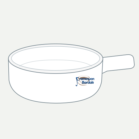 Göreme Handled Serving Dish – schematic logo on the exterior wall, right position