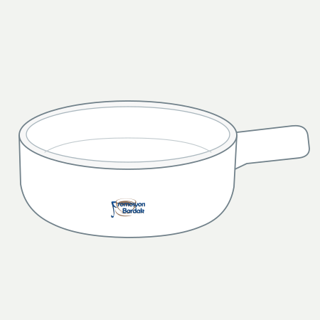 Göreme Handled Serving Dish – schematic logo on the exterior wall, smaller logo