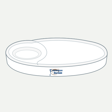 Güzelyurt Cup-Recess Snack Plate – schematic logo on the exterior wall, outer front wall
