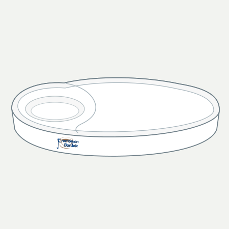Güzelyurt Cup-Recess Snack Plate – schematic logo on the exterior wall, left position