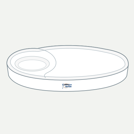 Güzelyurt Cup-Recess Snack Plate – schematic logo on the exterior wall, smaller logo