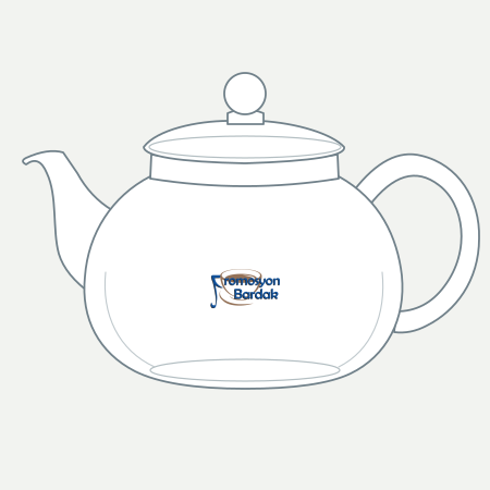 Ihlara Glass Teapot Concept – schematic logo on the exterior wall, smaller logo