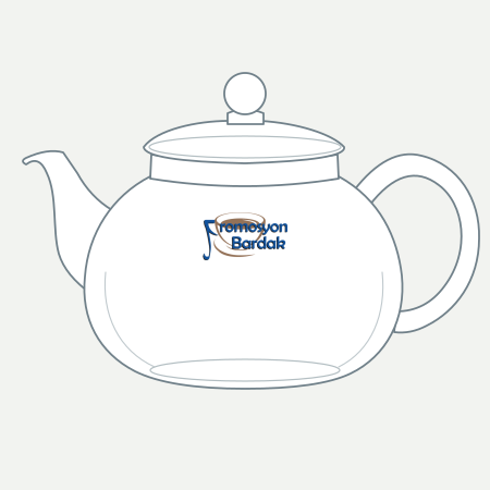 Ihlara Glass Teapot Concept – schematic logo on the exterior wall, higher position