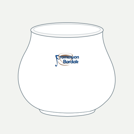 İznik Handleless Tasting Cup – schematic logo on the exterior wall, higher position