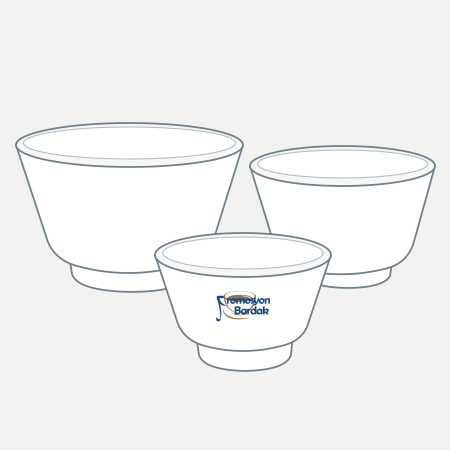 Kartepe Three-Piece Serving Bowl Set – schematic logo on the exterior wall, small bowl exterior