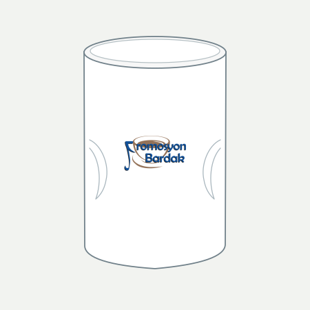 Kaş Handleless Ceramic Coffee Cup – schematic logo on the exterior wall, smooth outer panel