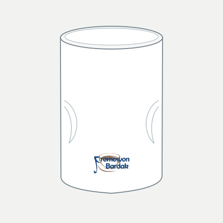 Kaş Handleless Ceramic Coffee Cup – schematic logo on the exterior wall, lower position