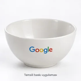 Kazdağı Derin Noodle Kasesi dış duvarında Google logosuyla temsili baskı uygulaması; gerçek müşteri işi veya marka onayı değildir