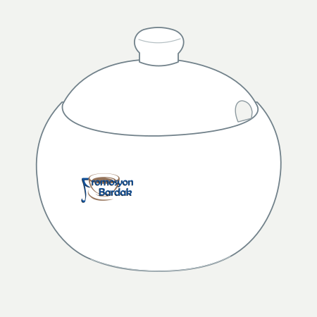 Marmaris Lidded Porcelain Sugar Bowl – schematic logo on the exterior wall, left position