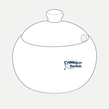 Marmaris Lidded Porcelain Sugar Bowl – schematic logo on the exterior wall, right position