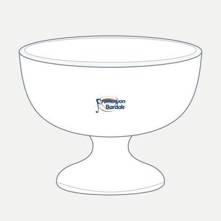 Maşukiye Footed Dessert Bowl – schematic logo on the exterior wall, smaller logo