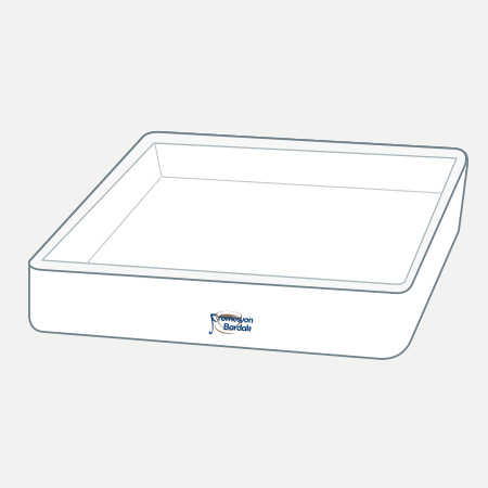 Mustafapaşa Square Serving Tray – schematic logo on the exterior wall, smaller logo