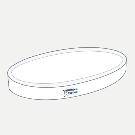 Nevşehir Oval Serving Platter – schematic logo on the exterior wall, outer front