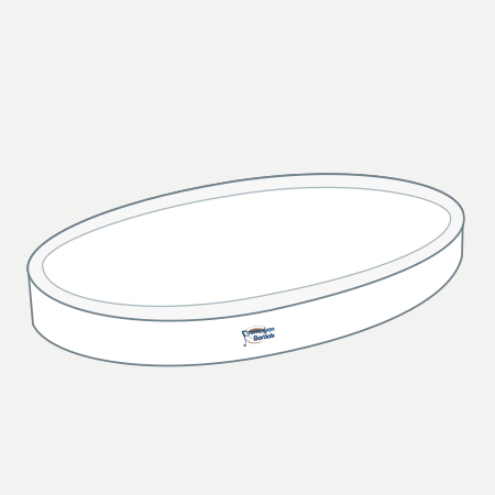 Nevşehir Oval Serving Platter – schematic logo on the exterior wall, smaller logo