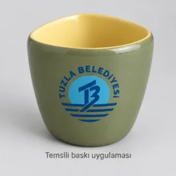 Niksar Triangular Stoneware Cup — gallery view 3