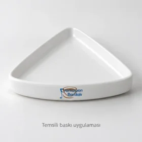 Ortahisar üçgen tatlı tabağı konsepti, Promosyon Bardak logolu temsili baskı uygulaması