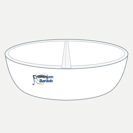 Sapanca Divided Mezze Bowl – schematic logo on the exterior wall, left position