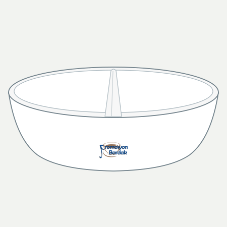 Sapanca Divided Mezze Bowl – schematic logo on the exterior wall, smaller logo