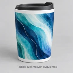 Saros Sublimation Ceramic Travel Cup with Lid — gallery view 4