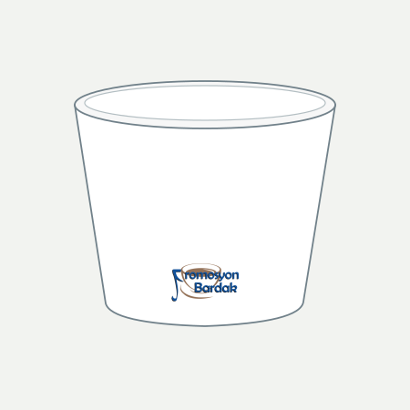 Şirince Handleless Coffee Cup – schematic logo on the exterior wall, lower position