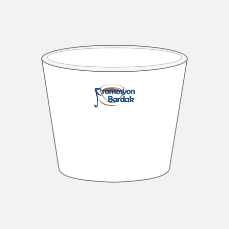 Şirince Handleless Coffee Cup – schematic logo on the exterior wall, higher position